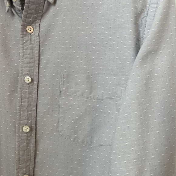 J.Crew men’s grey and white dot button up Oxford dress shirt Large slim fit - Picture 2 of 7